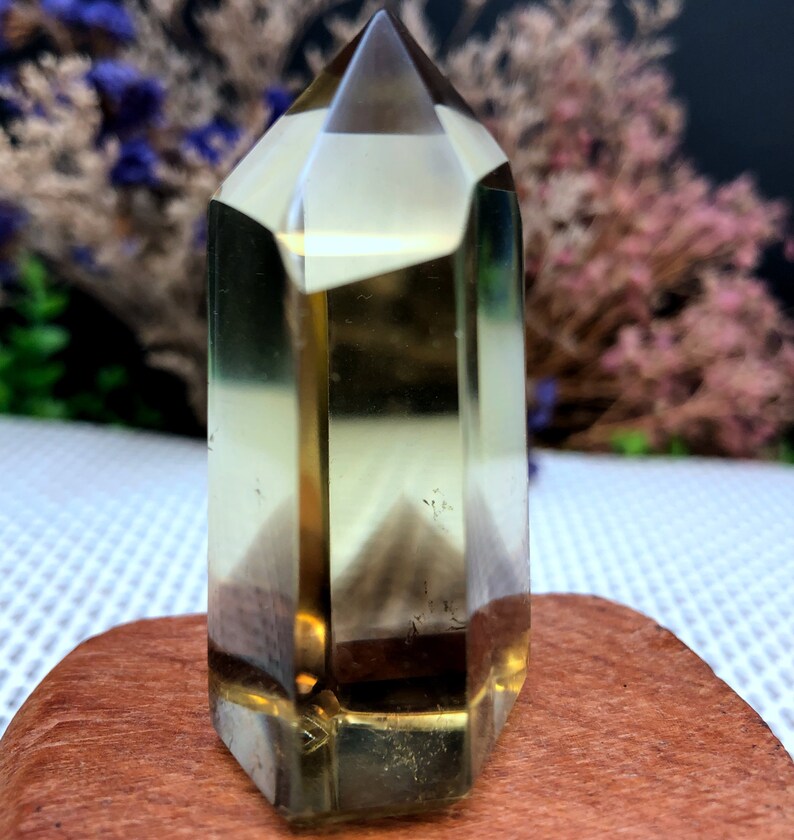 Natural transparent headed Yellow citrine crystal quartz pointcitrine towerspecial gifthealing crystalFeng Shui energy stone