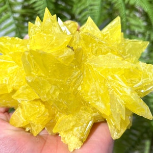Top Raw Crystal Specimen-Fascinating Yellow native Sulfur Crystal-Chakra-Meditation/specimen/Feng Shui/Healing crystal/Energy stone