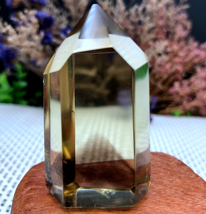 Natural transparent headed Yellow citrine crystal quartz pointcitrine towerspecial gifthealing crystalFeng Shui energy stone