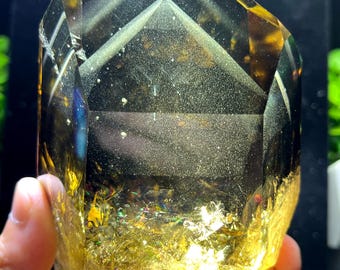 Natural Large  transparent headed Yellow citrine crystal quartz point/citrine tower/special gift/healing crystal/Feng Shui /energy stone