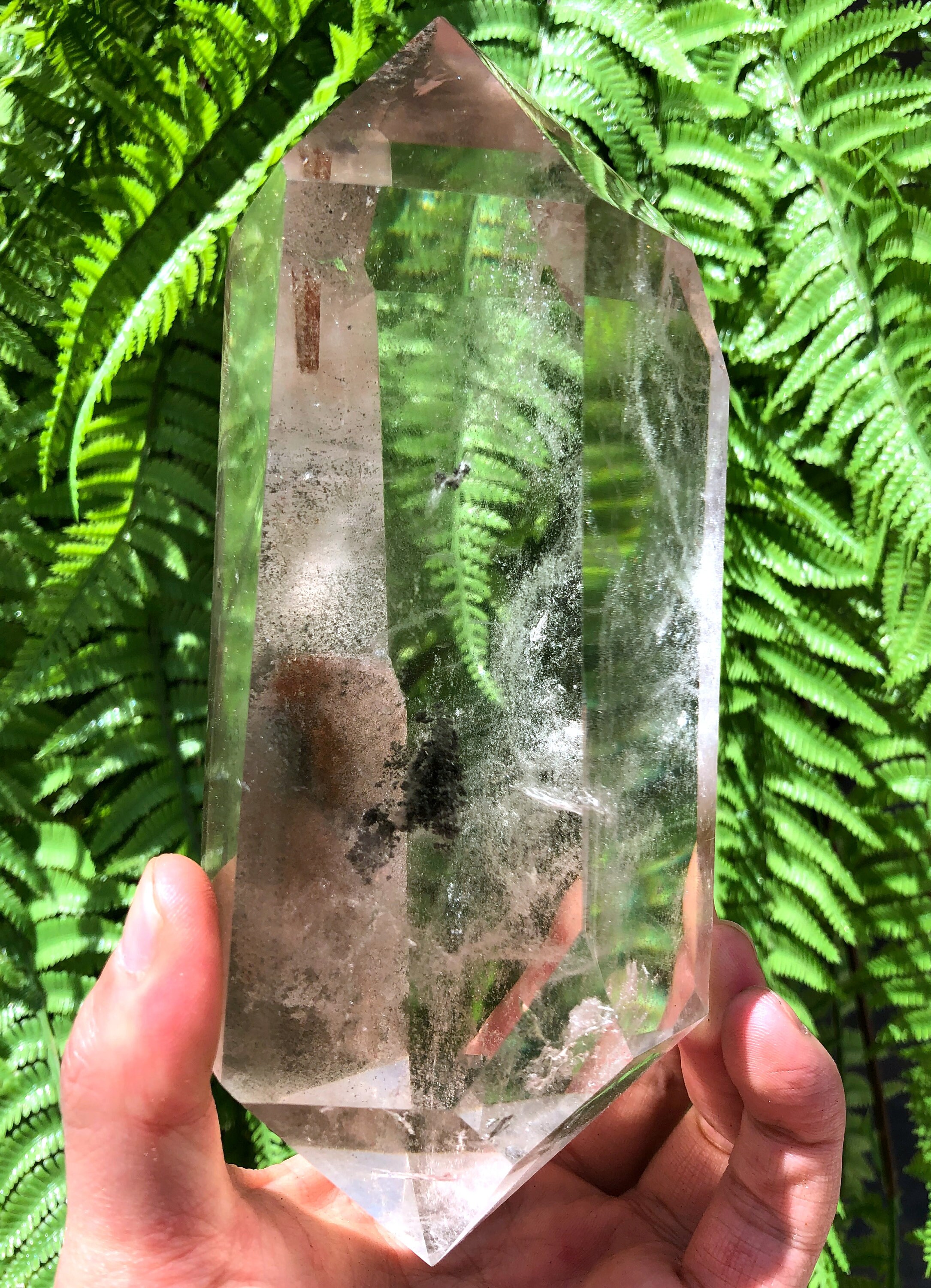 Rare Natural Large Included Garden Green Phantom Quartz Tower /Scenic Point/Lodalite/Energy Stone/Healing Crystal/Special Gift
