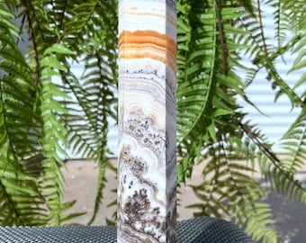 天然の大きな黄色の方解石水晶クォーツポイント/黄色の方解石水晶