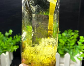 Natural transparent headed Yellow citrine crystal quartz point/citrine tower/special gift/healing crystal/Feng Shui /energy stone