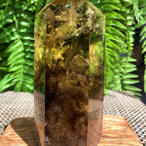 Natural Large  transparent headed Yellow citrine crystal quartz point/citrine tower/special gift/healing crystal/Feng Shui /energy stone