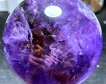 Sfera di ametista trasparente naturale / sfera di cristallo / sfera di ametista / quarzo viola ametista / regalo speciale / chakra / feng shui / cristallo curativo