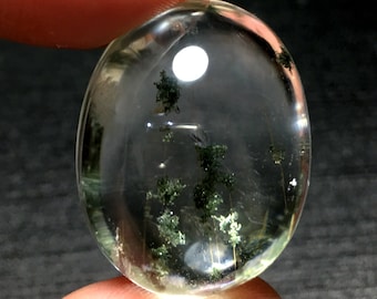 Natural Included Garden Green Phantom Quartz Pendant/Pyramid Scenic Quartz Pendant/Lodalite/Special Gift/Healing Crystal Necklace/