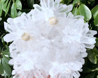 Angel Aura Quartz Himalaya Clear Abundance Quartz Cluster/White Abundance Quartz Cluster/Receiver Generator Quartz-Reflect Light- 964g