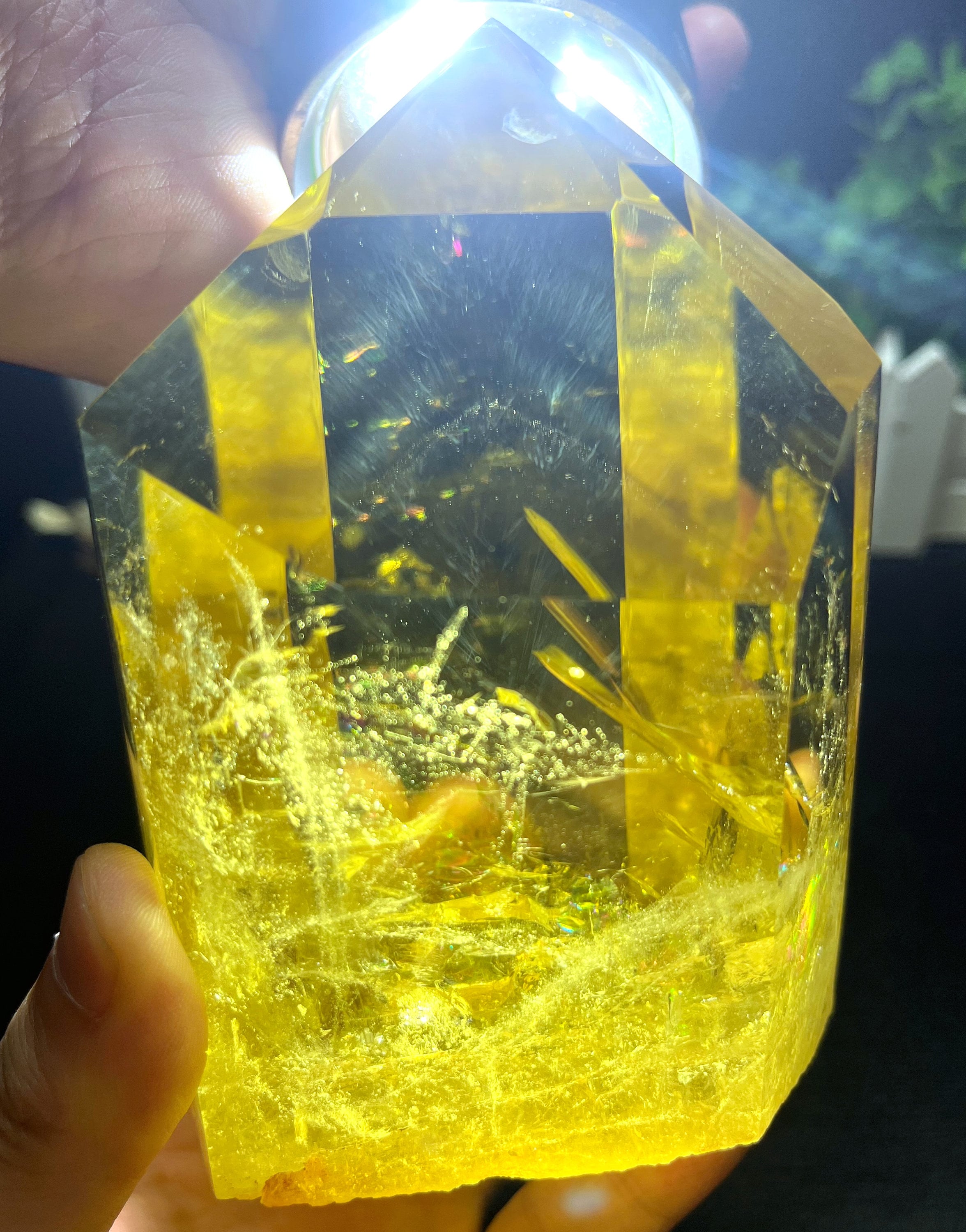 天然イエローシトリンクォーツクリスタルジェネレーター「ブルー