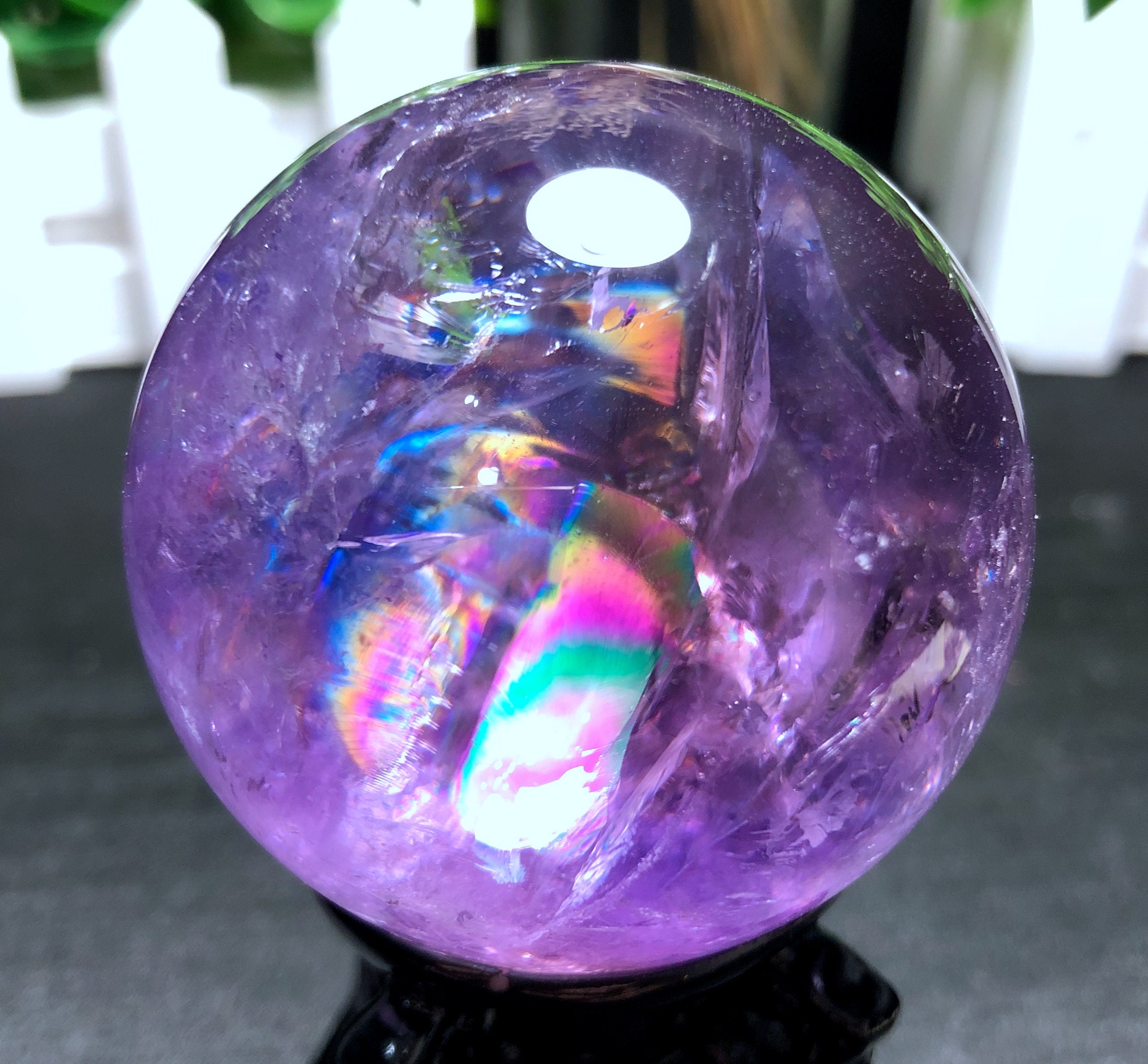 Natural Large Top Clear Amethyst Ball/Crystal Sphere/Amethyst Sphere/Amethyst Purple Quartz/Special Gift/Chakra/Feng Shui/Healing Crystal