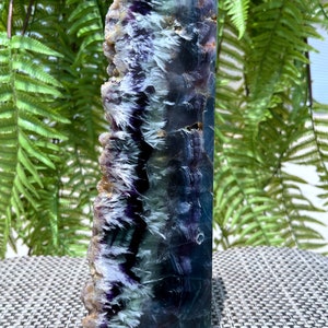 high quality Rainbow Fluorite Crystal Tower Point/Fluorite Tower/Banded Fluorite/Crystal Wand/Obelisk/Fluorite Generato/Healing Crystal