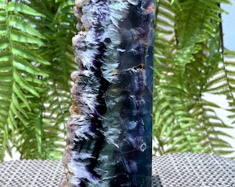 high quality Rainbow Fluorite Crystal Tower Point/Fluorite Tower/Banded Fluorite/Crystal Wand/Obelisk/Fluorite Generato/Healing Crystal
