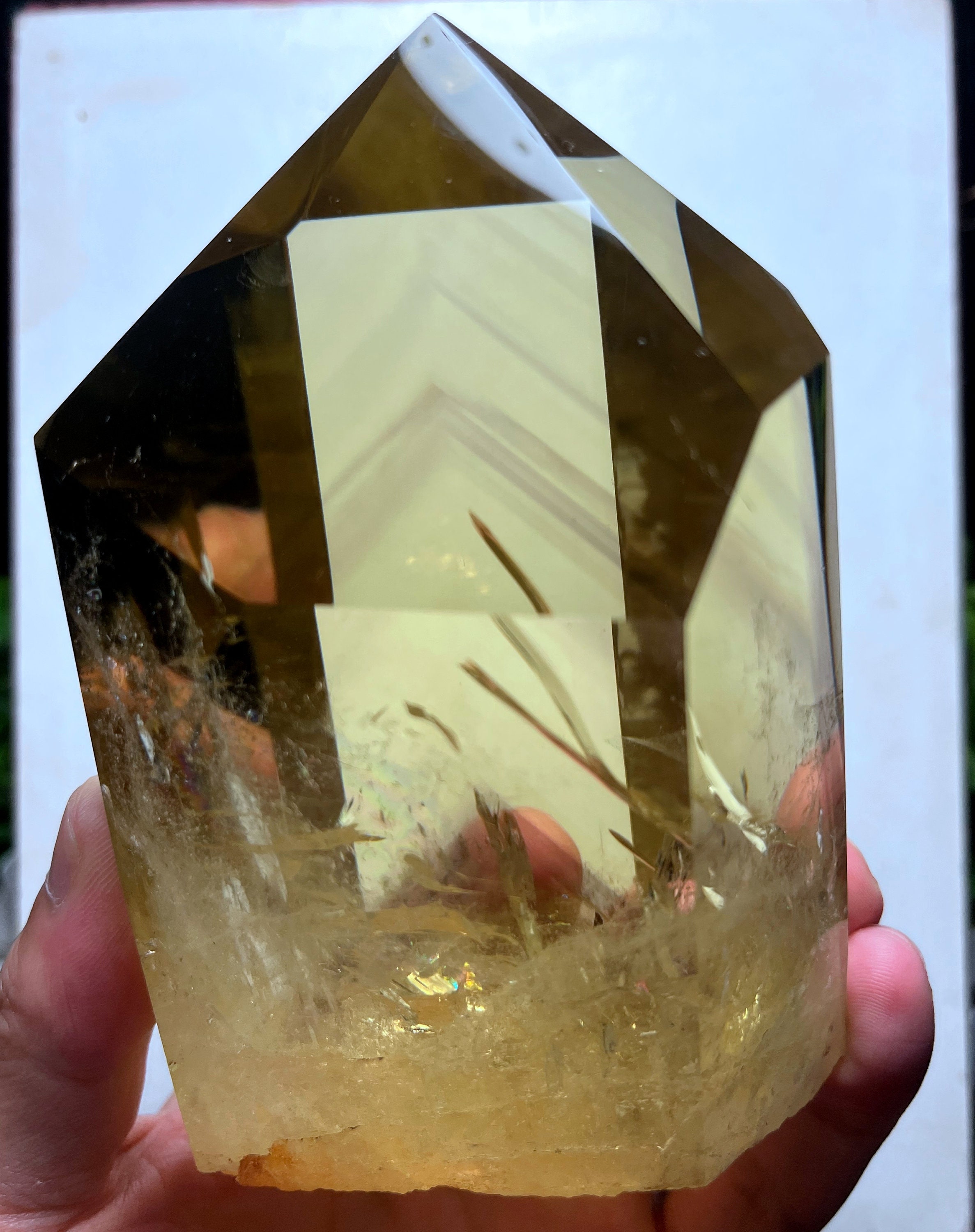 天然イエローシトリンクォーツクリスタルジェネレーター「ブルー