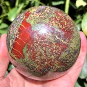 Huge Dragon Blood Jasper Sphere/dragon blood jasper Sphere/jasper sphere/Chakra/Energy ball/calming stone/Chakra Healing/Meditation stone