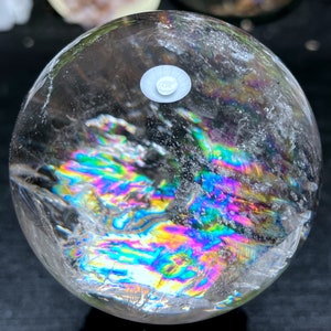 Large Clear Rainbow white Crystal Quartz sphere/Rainbow Crystal Ball/Rare Quartz/Meditation/Fengshui/Energy/Healing/Special gifts/divination