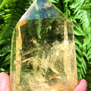 Natural Large  transparent headed Yellow citrine crystal quartz point/citrine tower/special gift/healing crystal/Feng Shui /energy stone