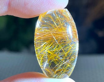 Najlepszy naturalny przezroczysty złoty wisiorek z kwarcu rutylowego/wisior z kwarcu rutylowego/złoty wisiorek z rutylu/wisiorek kryształowy/specjalny prezent/kryształ leczniczy