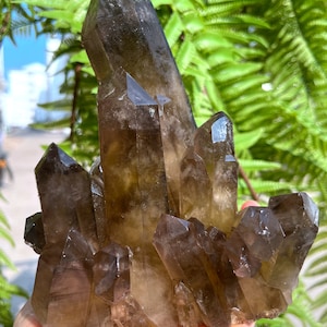 Large Raw black+ yellow Crystal Cluster/Black Quartz Cluster/Quartz Cluster/Rough Black Abundance Crystal Plate/Healing Crystal/Meditation