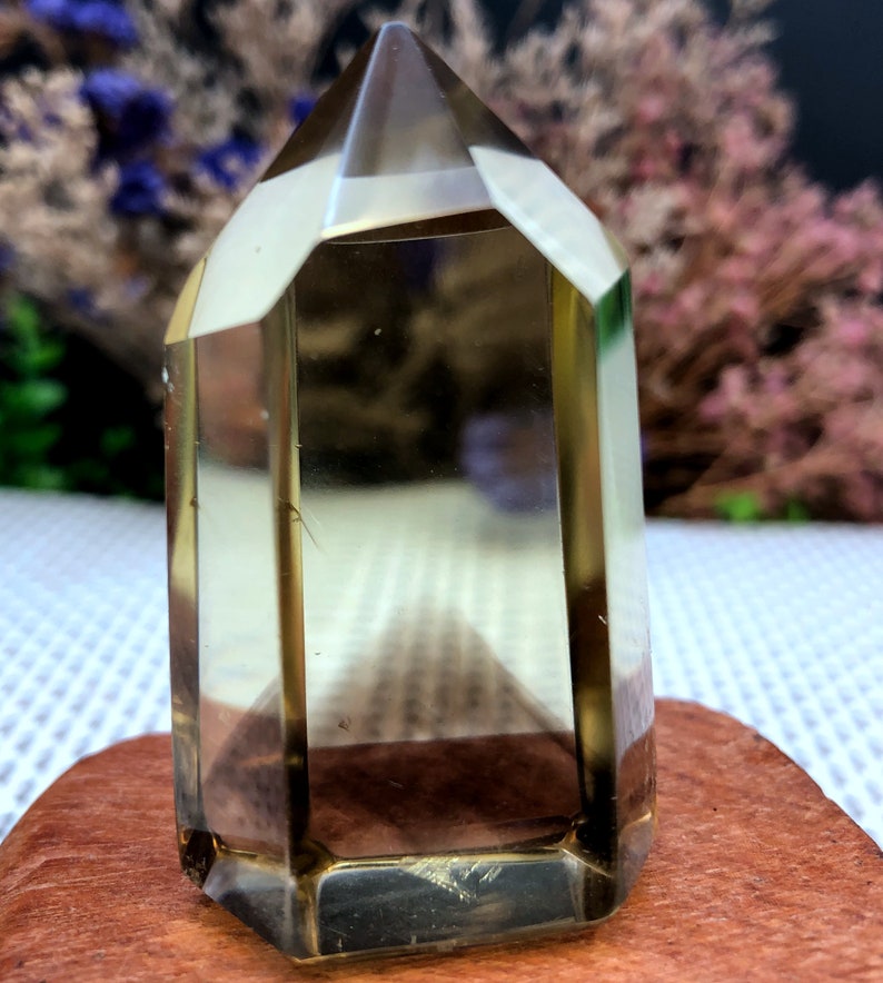 Natural transparent headed Yellow citrine crystal quartz pointcitrine towerspecial gifthealing crystalFeng Shui energy stone