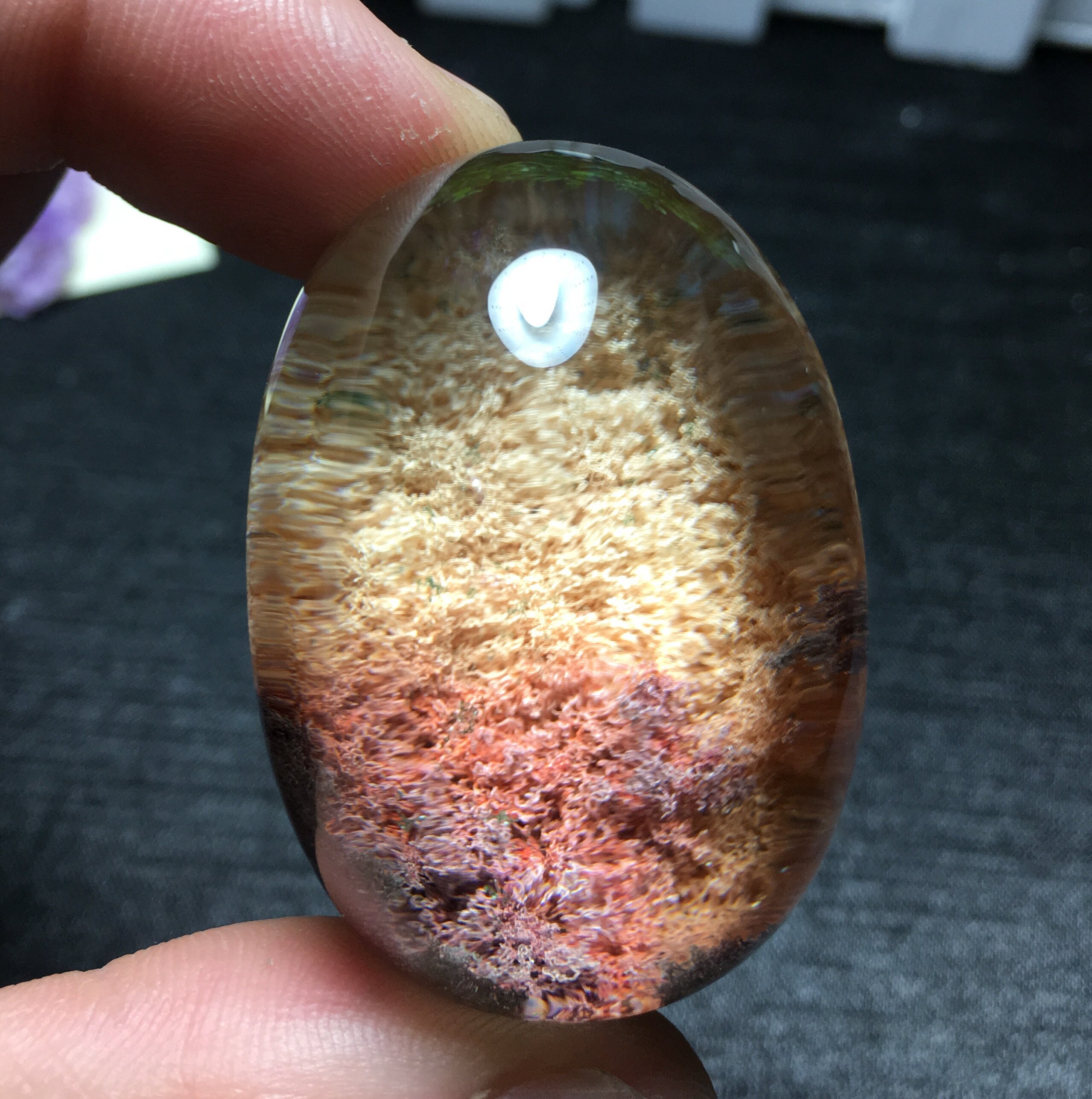 天然石ガーデンマルチカラーファントムクォーツペンダント/ピラミッド