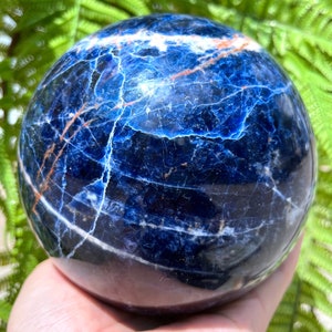 Polished LARGE Blue Sodalite Crystal Sphere/Healing Crystal/Blue Crystal Stone point/Gift for/Healing Stone/Decor/Decoration/Chakra/Reiki