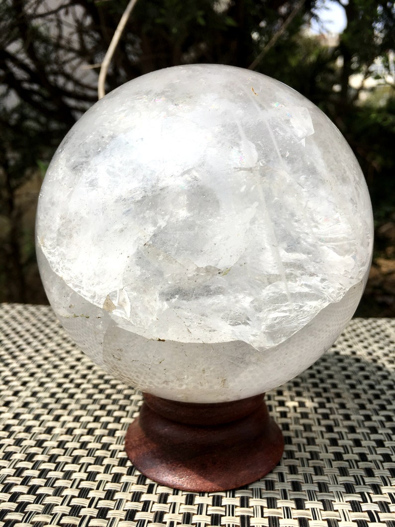 Rare Natural Water Clear Crystal Quartz Sphere inner Etsy