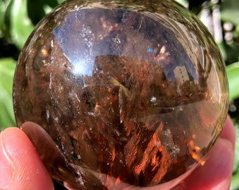 Large Clear Rainbow Smoky Crystal Quartz Quartz sphere/Rainbow Crystal Ball/Rare Quartz/Meditation/Fengshui/Zen/Energy/Healing/Gifts
