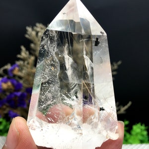 Rare Large Clear Golden Rutilated  Inclusions Quartz + Green phantom quartz Point/Crystal Tower/Gold Needles Crystal specimen/special gift