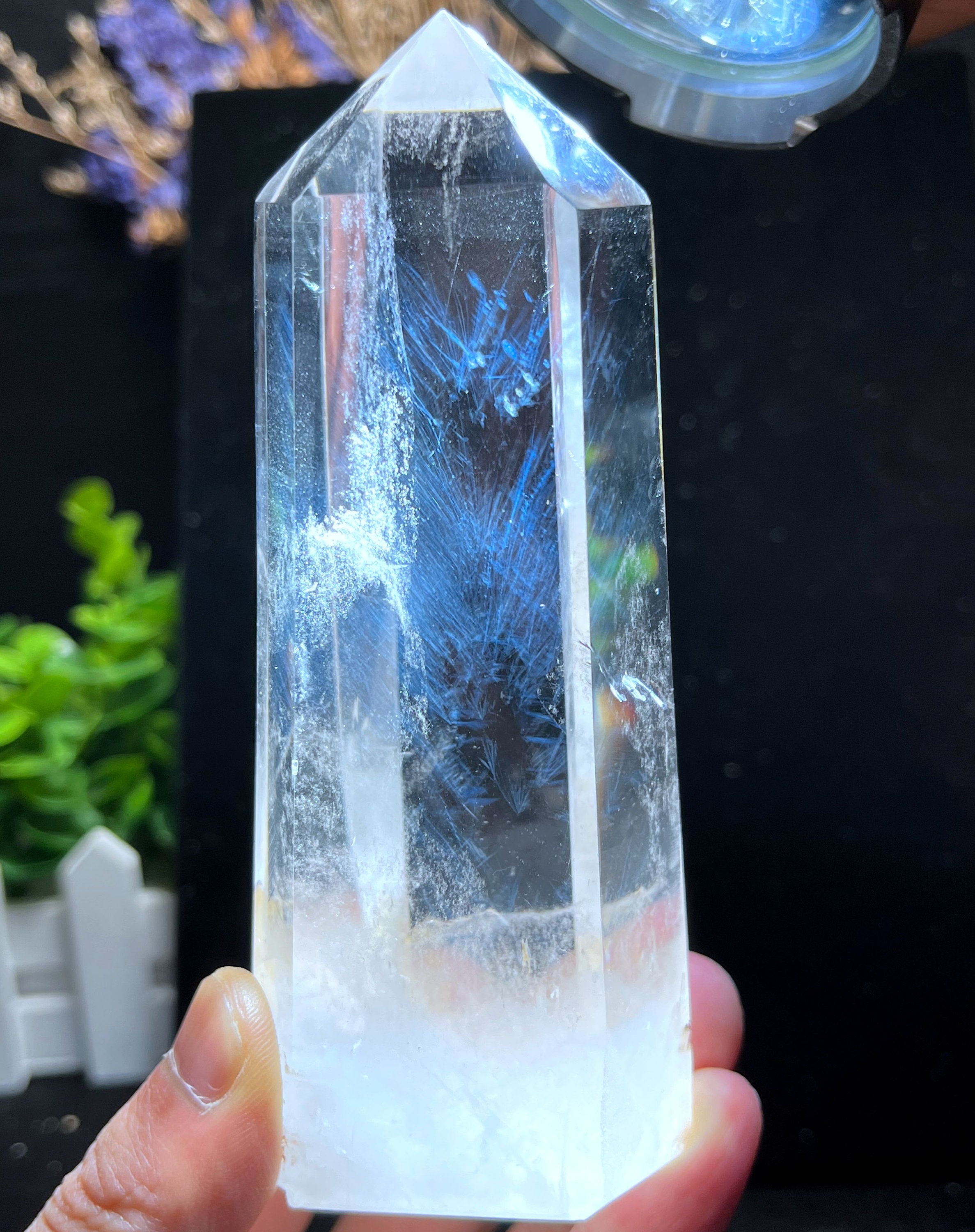 天然透明ヘッドウォータークリアクリスタルクォーツ「ブルーニードル