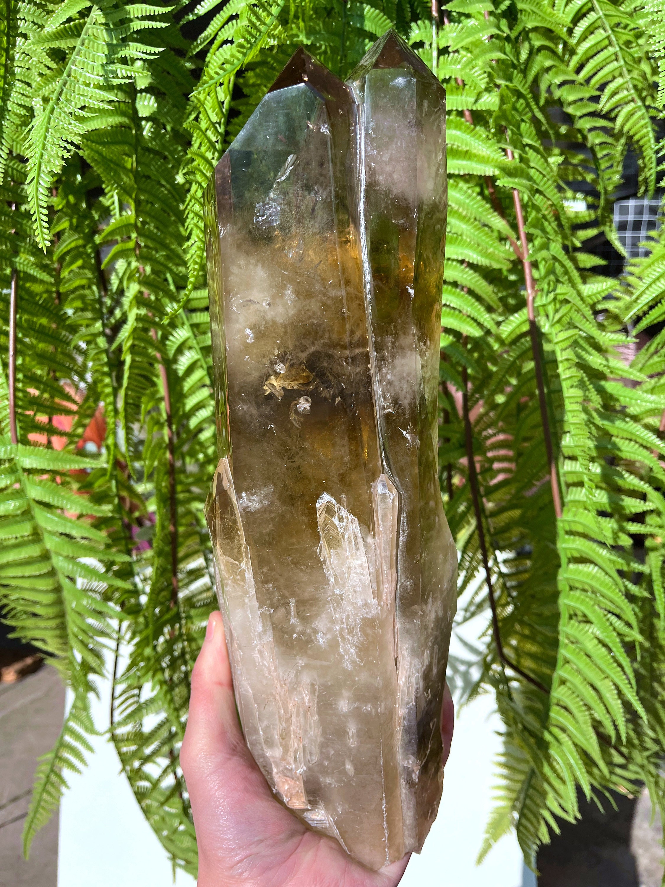 Natural Large Transparent Headed Yellow Citrine Crystal Quartz Point/Citrine Tower/Special Gift/Healing Crystal/Feng Shui /Energy Stone