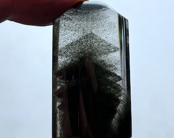 Natural Included Garden Green Phantom Quartz Pendant/Pyramid Scenic Quartz Pendant/Lodalite/Special Gift/Healing Crystal Necklace/