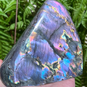 Large Labradorite /Shiny Polished Labradorite /Blue Moonstone/Jewelry/Chakra Reiki/Home Decor/collectibles/Healing Stone/Chakra/self stand