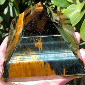 Natürliche Tigerauge Pyramide Pyramide/Quarz Pyramide/Chakra/Meditation/Energ/Selbststand/Energie Stein Ornamente/Heilstein/Geschenk/Meditation