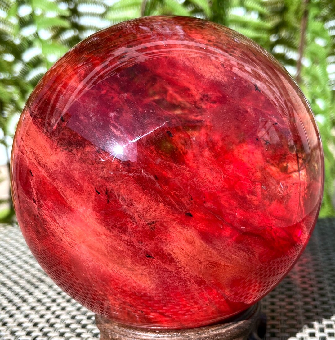 Clear Smelt Red Quartz Sphere/clear Smelt Quartz Polished Etsy