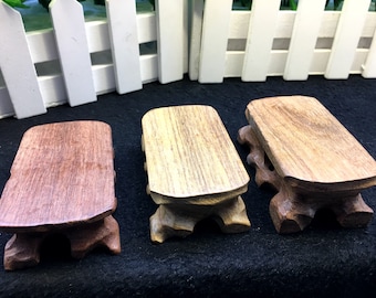 Hand Carved Rectangle Wooden Stand/Handmade wood Base