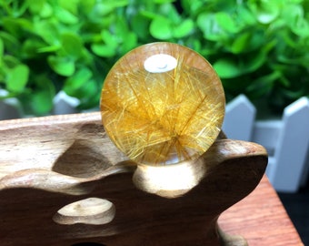 Sfera di quarzo di cristallo rutilato dorato trasparente trasparente / fili naturali inclusi nella sfera di cristallo / quarzo scenico / aghi d'oro Sfera di cristallo