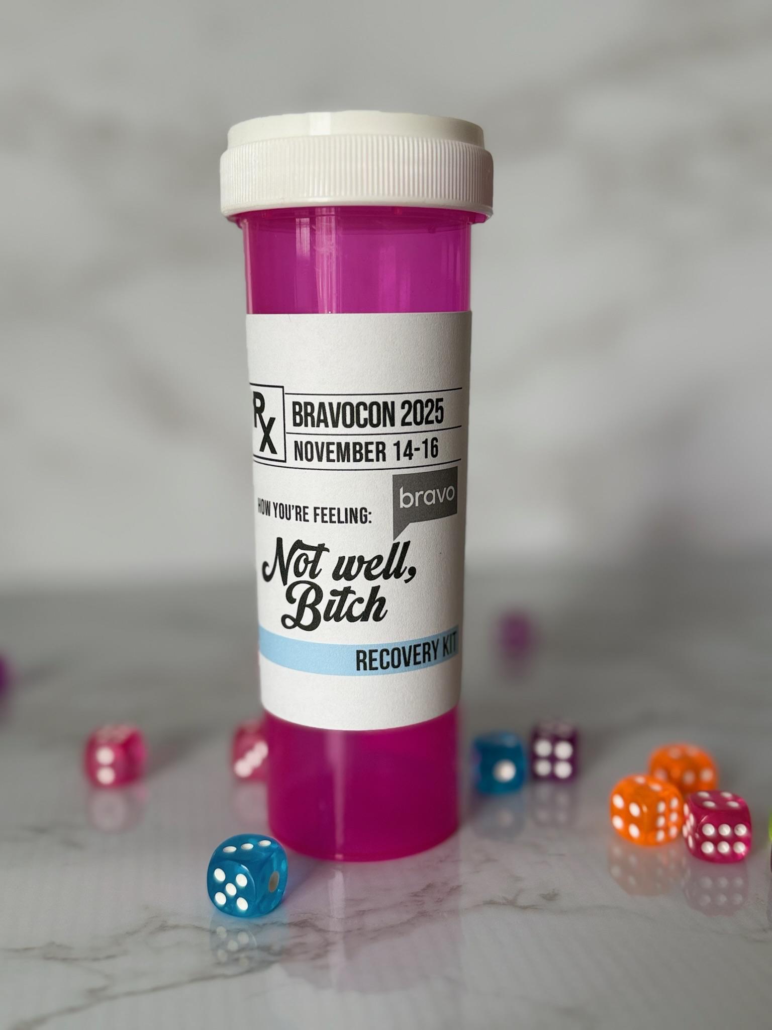 DecoJars 2 Oz Pill Bottles With Pink & Purple Caps - 6 Pack Party Favor 4314