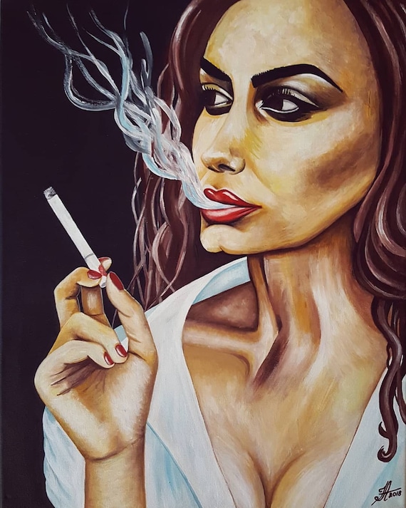 modern cigarette Modern art acrylic painting on canvas