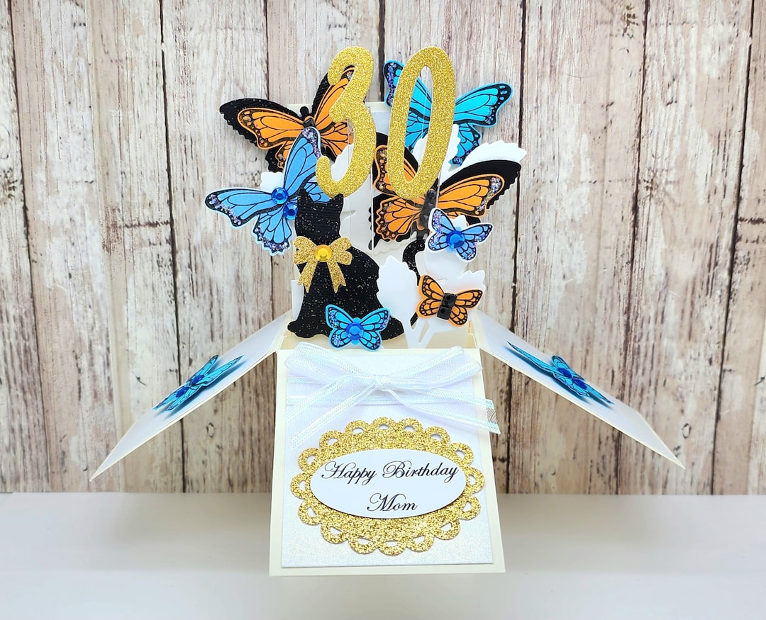 Butterfly Pop up Birthday Card: Elegant Handmade 3D Design - Etsy