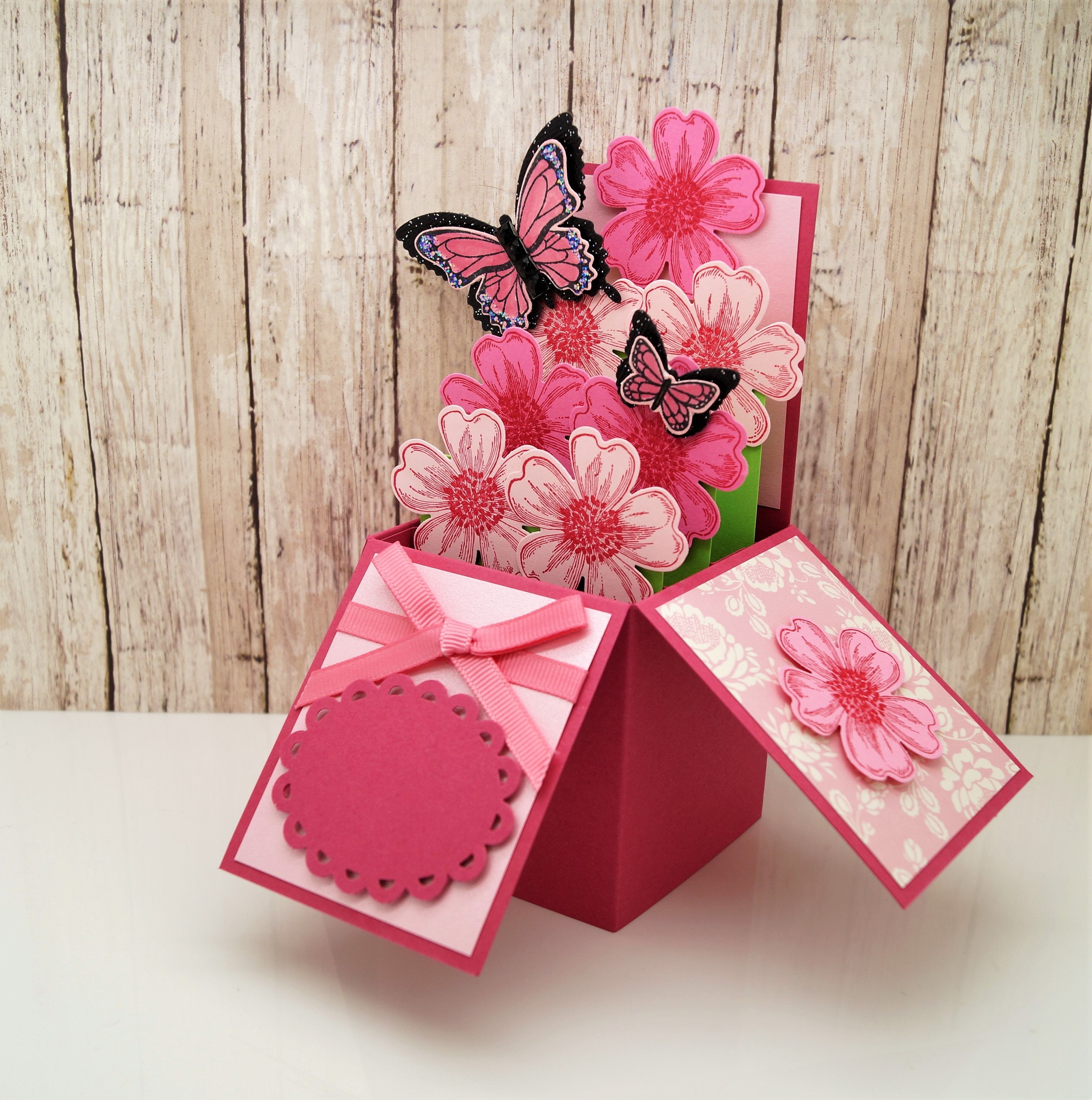 3D handmade pop up card Happy Birthday card floral card | Etsy