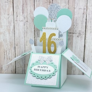 Custom card, 3D handmade card, handmade pop up card, Happy Birthday card, birthday card w/ balloons, pop up card, Unique pop up card