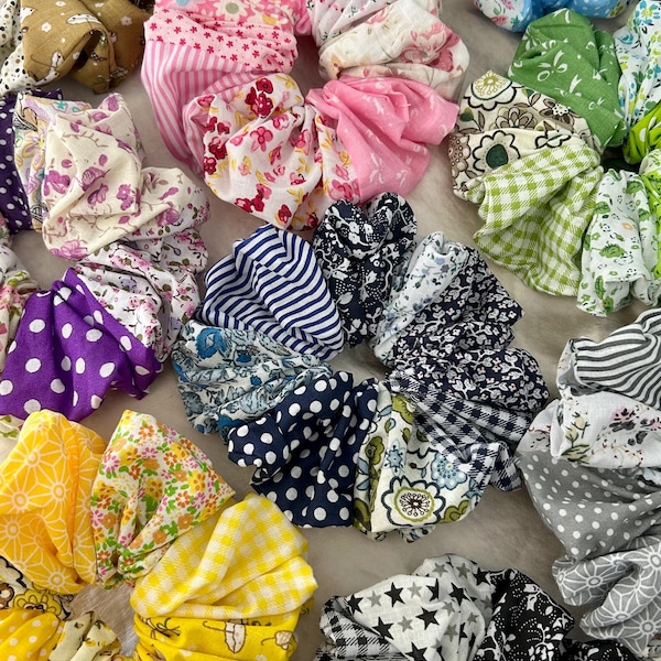 Patchwork Scrunchies | Extra Large Scrunchies | Cotton Scrunchies