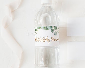 Succulent Baby Shower Water Bottle Label - 007