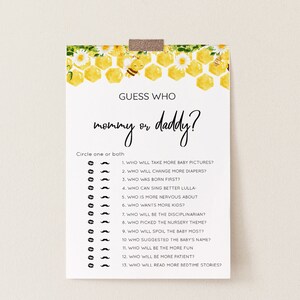 Bumble Bee Guess Who Mommy Or Daddy Game