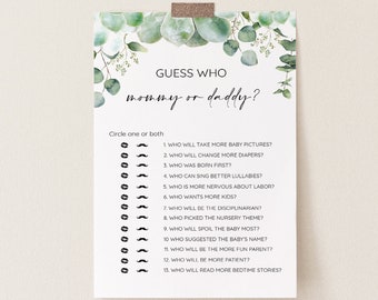 Succulent Mommy Or Daddy Baby Shower Game - 007