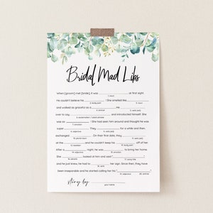 Bridal Shower Mad Libs Game - Wedding Vow Mad Lib Bridal Shower Game - Bridal mad Libs - Wedding Mad Libs - GBR2021