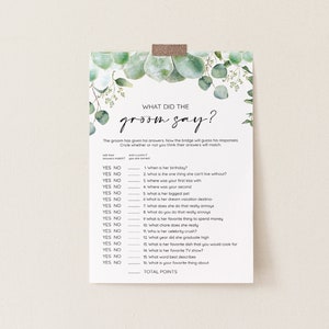 Succulent What Did The Groom Say Bridal Shower Game - 007