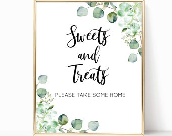 SUCCULENT Sweets and Treats Sign, Sweets and Treats Favor Sign, Sweets and Treats, Favor Sign, Favor Table Sign - 8x10 - Jpg