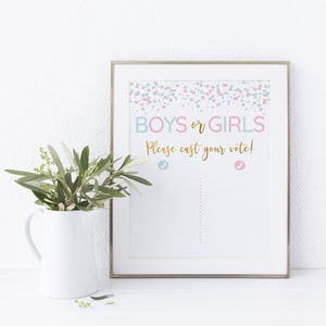 Boys or Girls Sign, Gender Reveal Decor, Cast Your Vote Sign, Gender Reveal Party, Boy or Girl Gender Reveal Sign