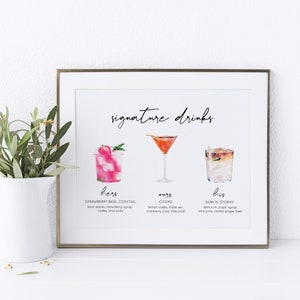 Signature Drink Menu Template - 3 Sizes - MOD01