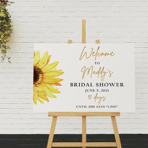 Sunflower Sign BRIDAL Shower - bridal shower sign welcome - Sunflower Bridal Shower Welcome Sign - Sunflower Bridal Shower Decor - 009